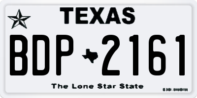 TX license plate BDP2161