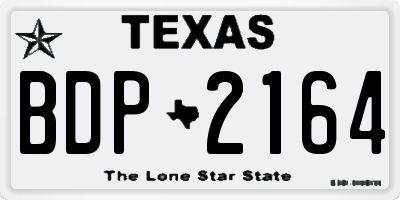 TX license plate BDP2164