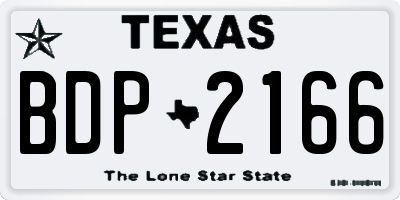 TX license plate BDP2166