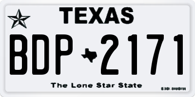 TX license plate BDP2171
