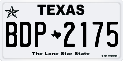 TX license plate BDP2175
