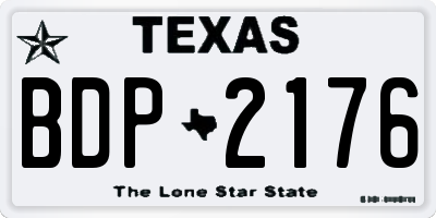 TX license plate BDP2176