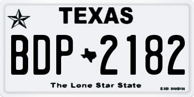 TX license plate BDP2182