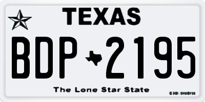 TX license plate BDP2195