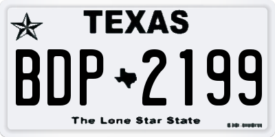 TX license plate BDP2199