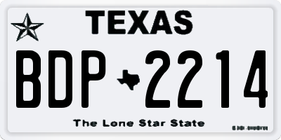 TX license plate BDP2214