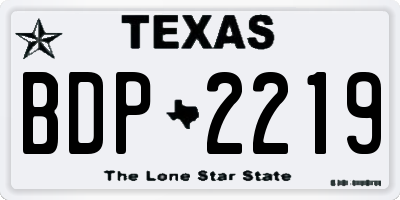 TX license plate BDP2219