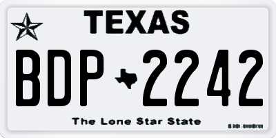 TX license plate BDP2242