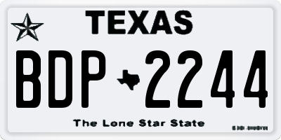 TX license plate BDP2244