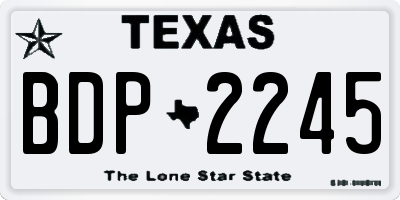 TX license plate BDP2245