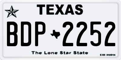 TX license plate BDP2252
