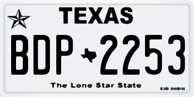TX license plate BDP2253