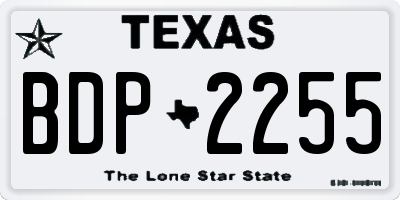 TX license plate BDP2255