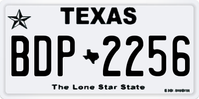 TX license plate BDP2256