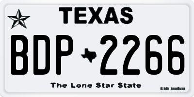 TX license plate BDP2266
