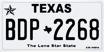 TX license plate BDP2268