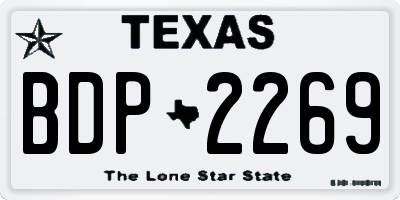 TX license plate BDP2269