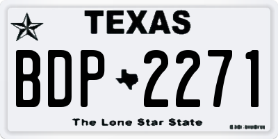 TX license plate BDP2271