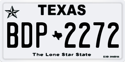 TX license plate BDP2272