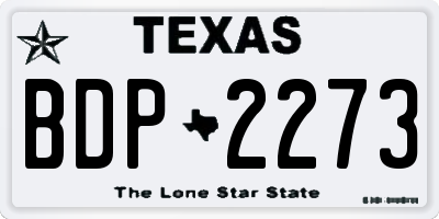 TX license plate BDP2273