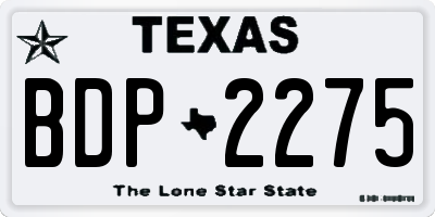 TX license plate BDP2275