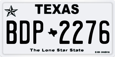 TX license plate BDP2276