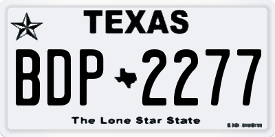 TX license plate BDP2277
