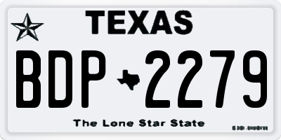 TX license plate BDP2279