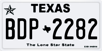 TX license plate BDP2282