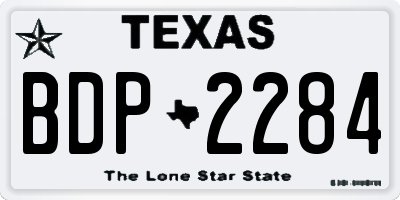 TX license plate BDP2284