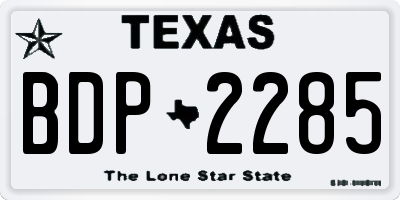 TX license plate BDP2285