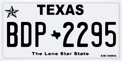 TX license plate BDP2295