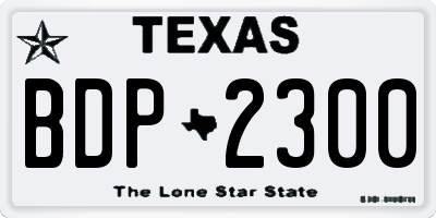 TX license plate BDP2300