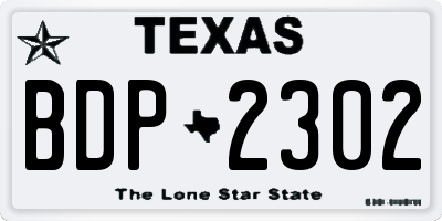 TX license plate BDP2302