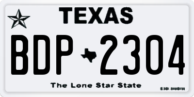 TX license plate BDP2304