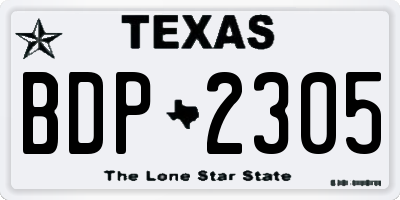 TX license plate BDP2305
