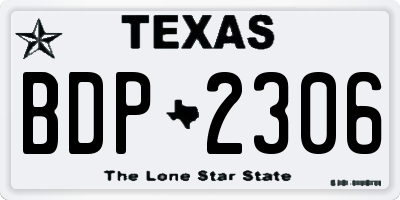 TX license plate BDP2306