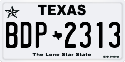 TX license plate BDP2313