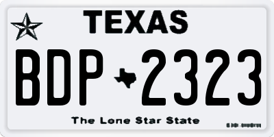 TX license plate BDP2323