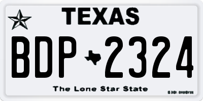 TX license plate BDP2324