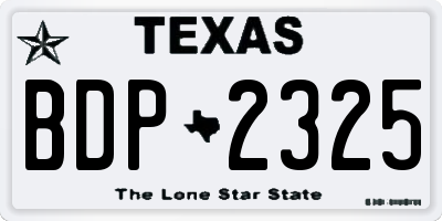 TX license plate BDP2325