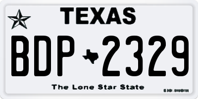 TX license plate BDP2329
