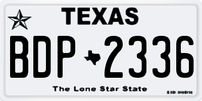 TX license plate BDP2336