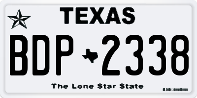 TX license plate BDP2338