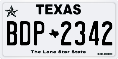 TX license plate BDP2342