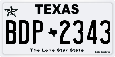 TX license plate BDP2343