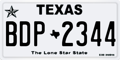TX license plate BDP2344