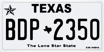TX license plate BDP2350
