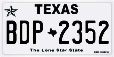 TX license plate BDP2352