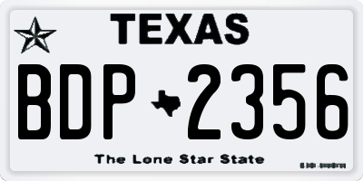 TX license plate BDP2356